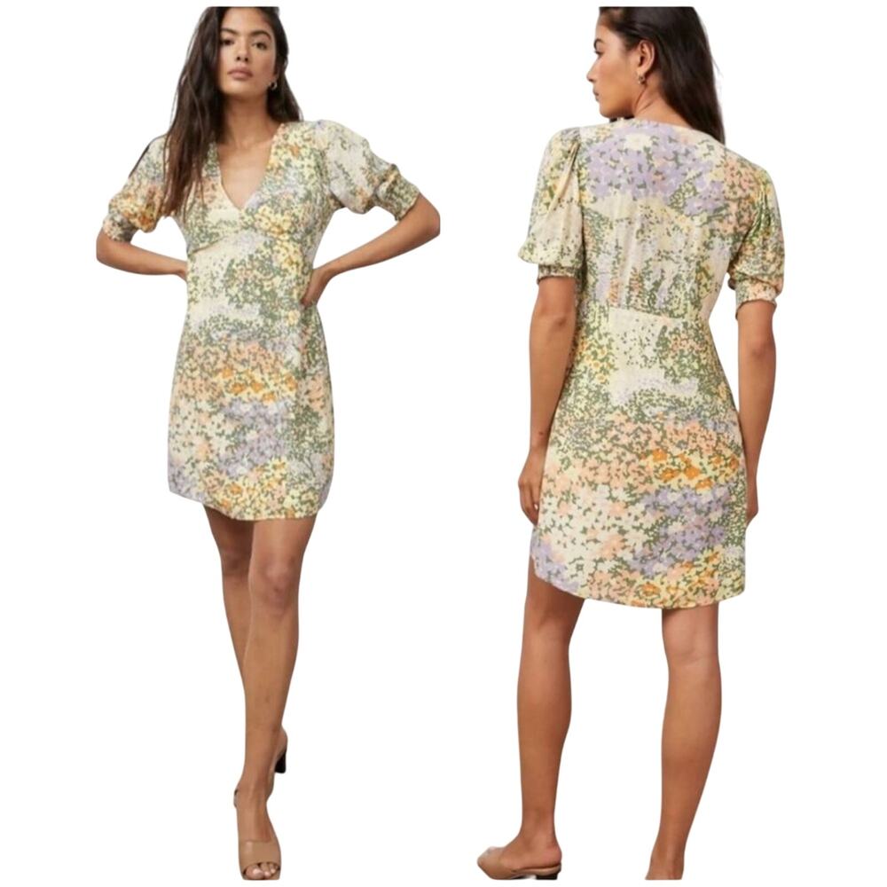 Rails Roma Gardenia Romantic Floral Lightweight V-Neck Mini Dress Size Medium - Picture 1 of 15